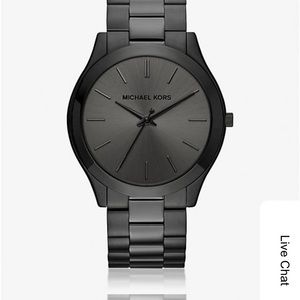 Michael Kors Oversized Slim Runway Black-Tone Watch